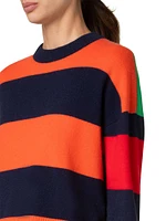 Striped Cashmere-Blend Sweater
