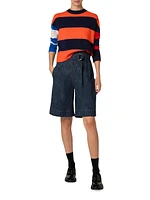 Striped Cashmere-Blend Sweater