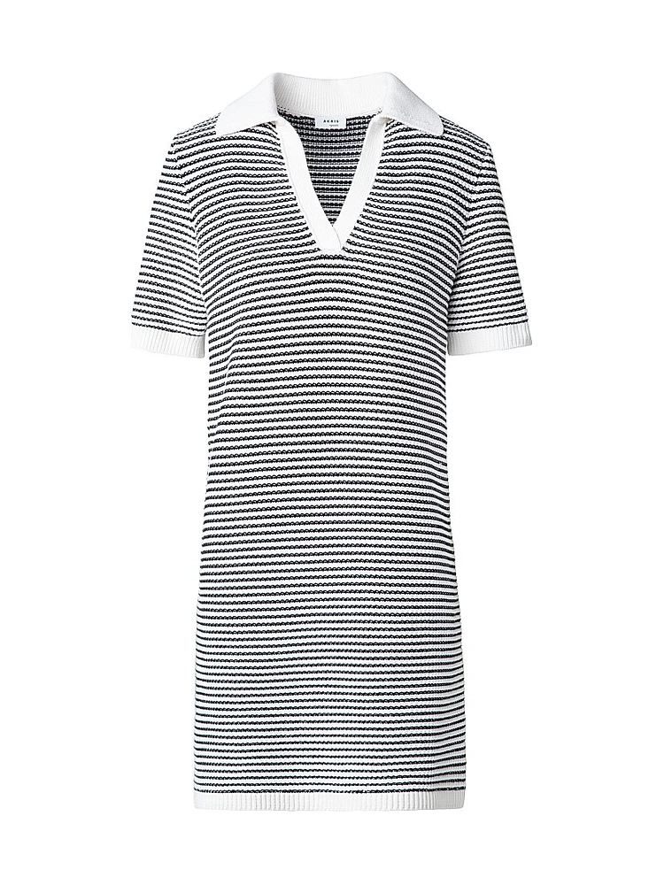 Striped Knit Cotton Minidress
