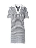 Striped Knit Cotton Minidress