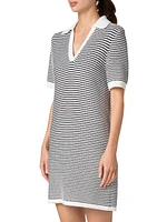 Striped Knit Cotton Minidress