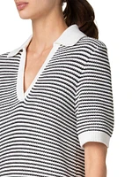 Striped Knit Cotton Minidress