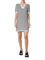 Striped Knit Cotton Minidress