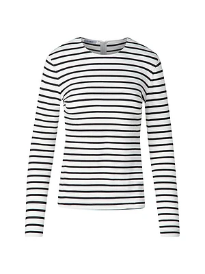 Striped Jersey Long-Sleeve Top