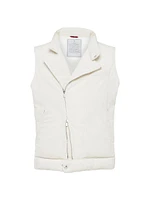 Cotton Corduroy Biker Style Down Vest