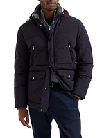 Bonded Taffeta Down Jacket with Detachable Hood