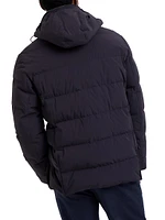 Bonded Taffeta Down Jacket with Detachable Hood