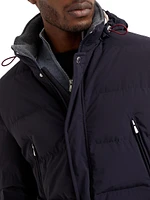 Bonded Taffeta Down Jacket with Detachable Hood