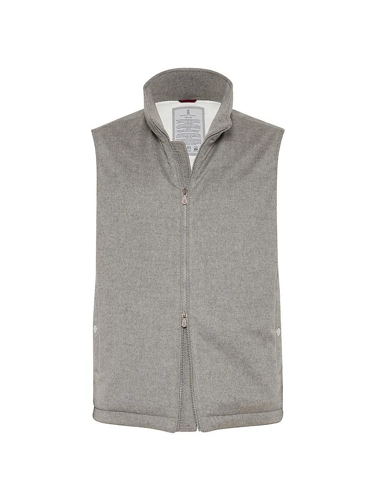 Bonded Cashmere Beaver Cloth Down Vest