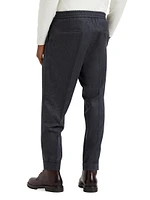 Leisure Fit Trousers with Drawstring and Double Pleats