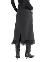 Virgin Wool Chevron Sartorial Column Skirt