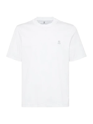 Cotton Jersey Crew Neck T-Shirt with Logo