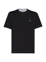 Cotton Jersey Crew Neck T-Shirt