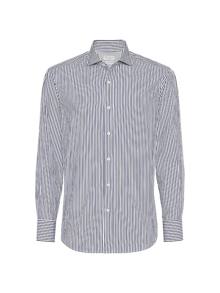 Striped Poplin Slim Fit Shirt