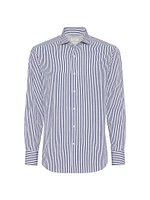 Striped Poplin Slim Fit Shirt