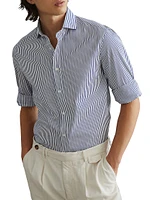 Striped Poplin Slim Fit Shirt