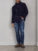 Leisure Fit Five Pocket Jeans with Rips