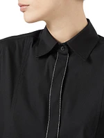 Stretch Cotton Poplin and Crispy Silk Shirt