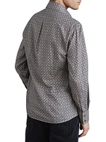 Two Tone Geometric Print Slim Fit Shirt