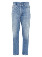 Denim Iconic Fit Five Pocket Jeans with Rip Details