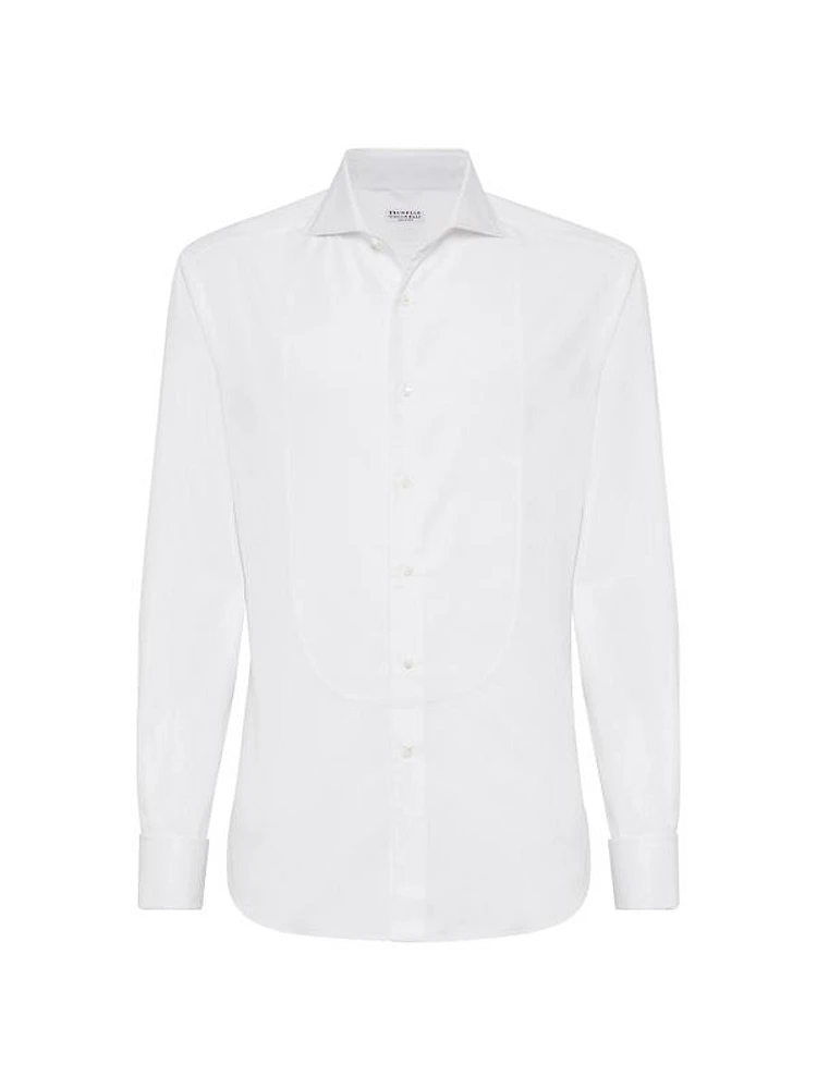 Sea Island Cotton Twill Slim Fit Tuxedo Shirt