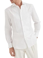 Sea Island Cotton Twill Slim Fit Tuxedo Shirt