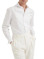 Sea Island Cotton Twill Slim Fit Tuxedo Shirt