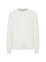 Cashmere English Rib Sweater with Raglan Sleeves