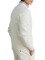 Cashmere English Rib Sweater with Raglan Sleeves