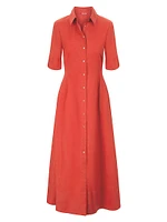 Joan Stretch-Cotton Maxi Shirtdress