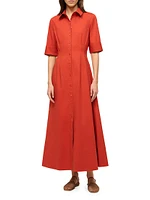 Joan Stretch-Cotton Maxi Shirtdress