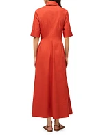 Joan Stretch-Cotton Maxi Shirtdress