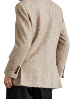 Mohair, Wool and Cashmere Knit Blazer With Monili