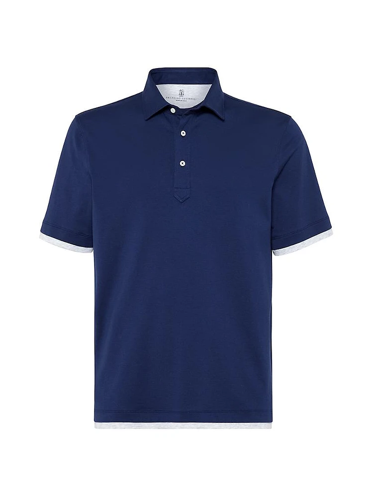 Cotton Jersey Polo with Shirt Style Collar