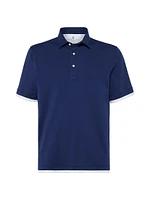 Cotton Jersey Polo with Shirt Style Collar