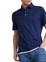 Cotton Jersey Polo with Shirt Style Collar