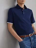 Cotton Jersey Polo with Shirt Style Collar