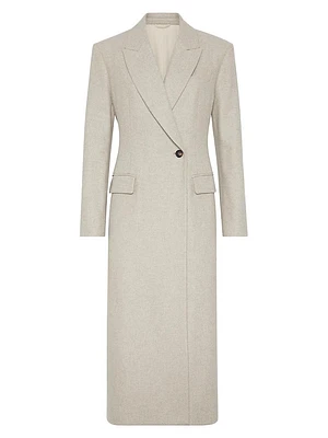 Lightweight Wool Cloth Coat with Monili