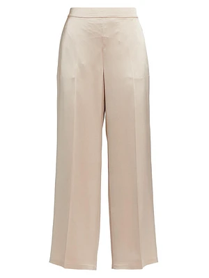 Ashlynn Satin Cropped Wide-Leg Pants