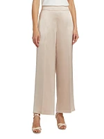 Ashlynn Satin Cropped Wide-Leg Pants