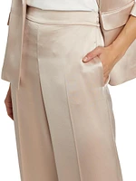 Ashlynn Satin Cropped Wide-Leg Pants