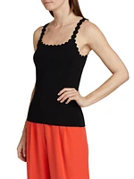 Betty Scallop-Trim Knit Tank