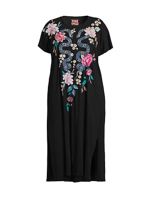 Plus Edie Embroidered Knit Dress