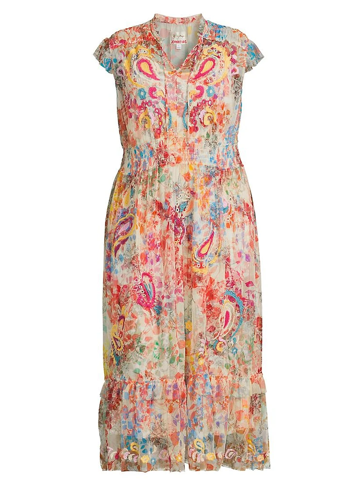 Plus Mazzy Leafy Tie Maxi Dress