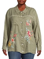 Plus Andrean Linen Blouse