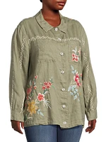 Plus Andrean Linen Blouse