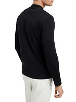 Cotton Jersey Mock Neck Long Sleeve T-Shirt