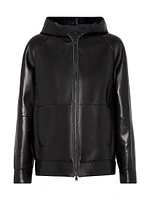 Nappa Leather Hooded Outerwear Jacket