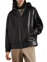 Nappa Leather Hooded Outerwear Jacket