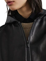 Nappa Leather Hooded Outerwear Jacket